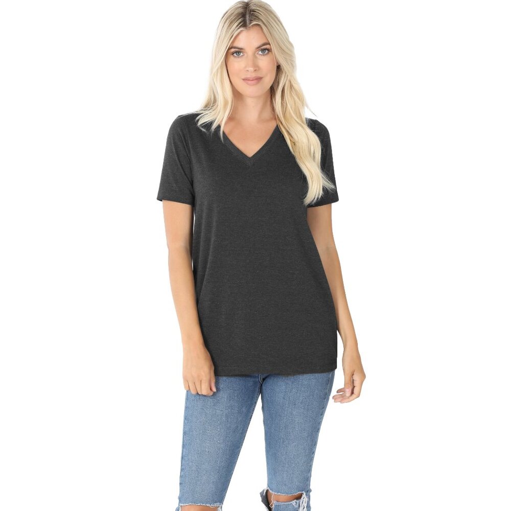 Zenana Outfitters Charcoal Short Sleeve Tee